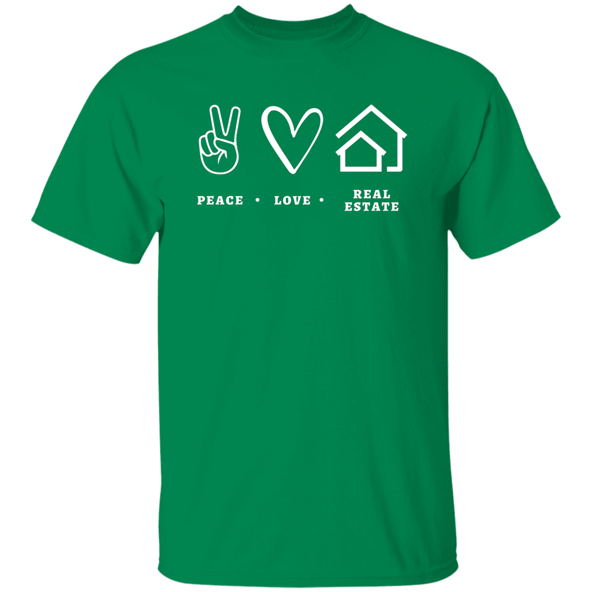 Peace love real estate white