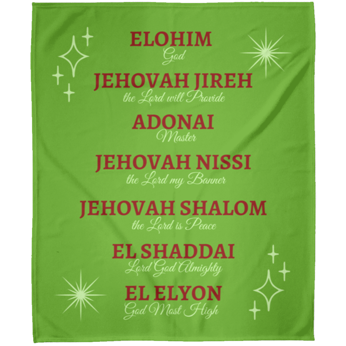 Names of God Fleece Blanket red/green