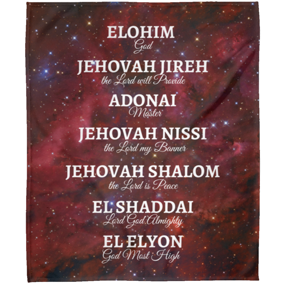 Names of God Fleece blanket red
