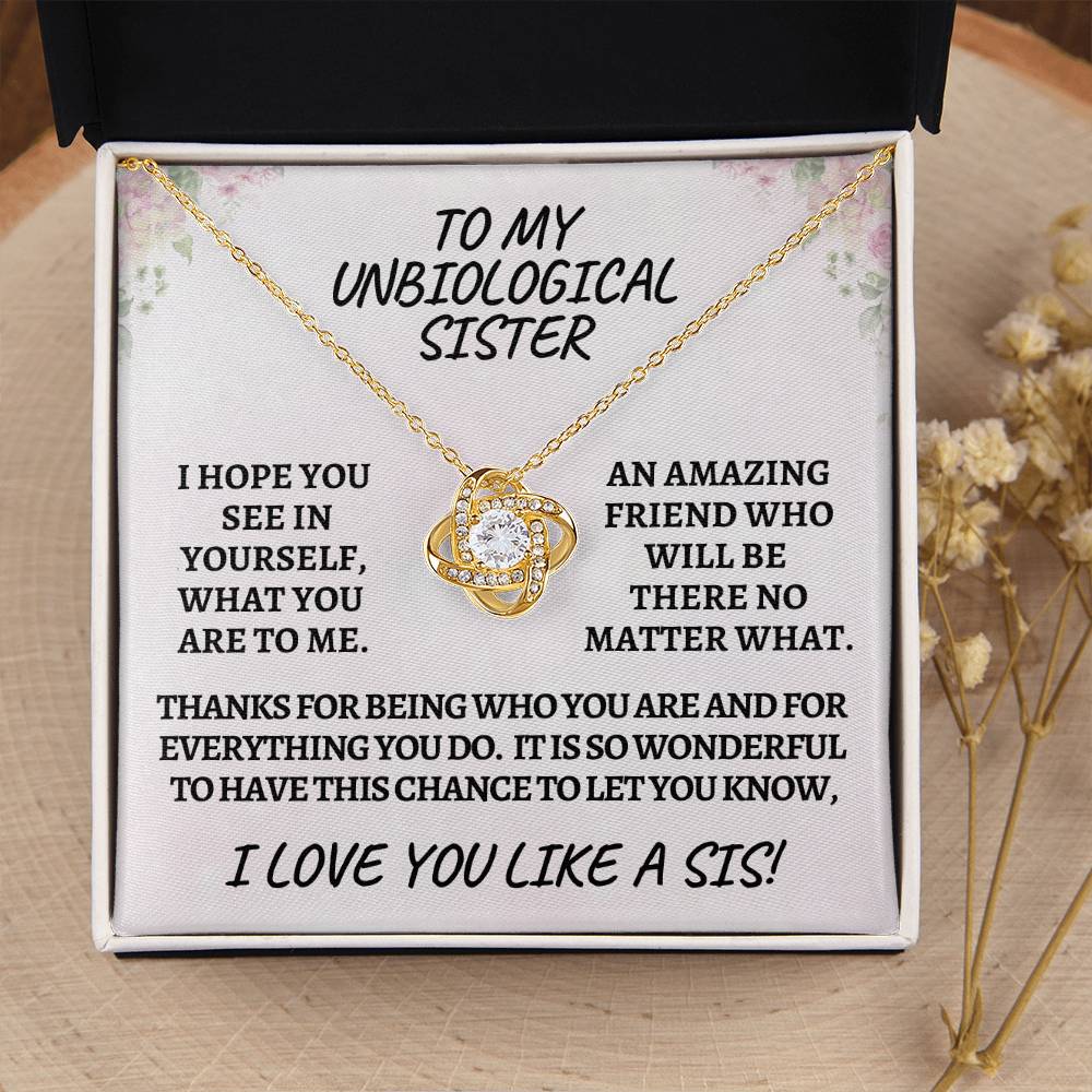 Unbiological sister / love knot necklace