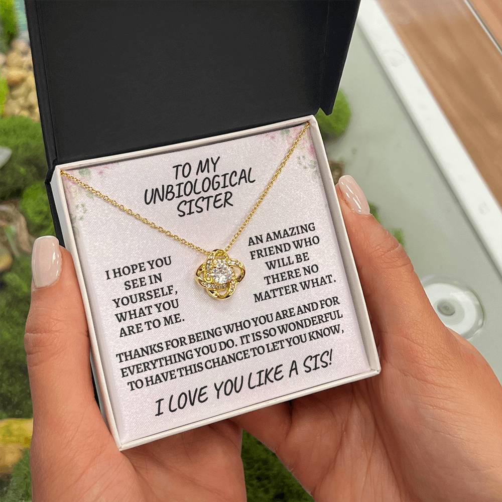 Unbiological sister / love knot necklace
