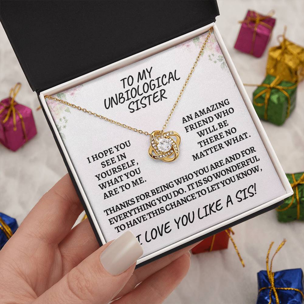 Unbiological sister / love knot necklace