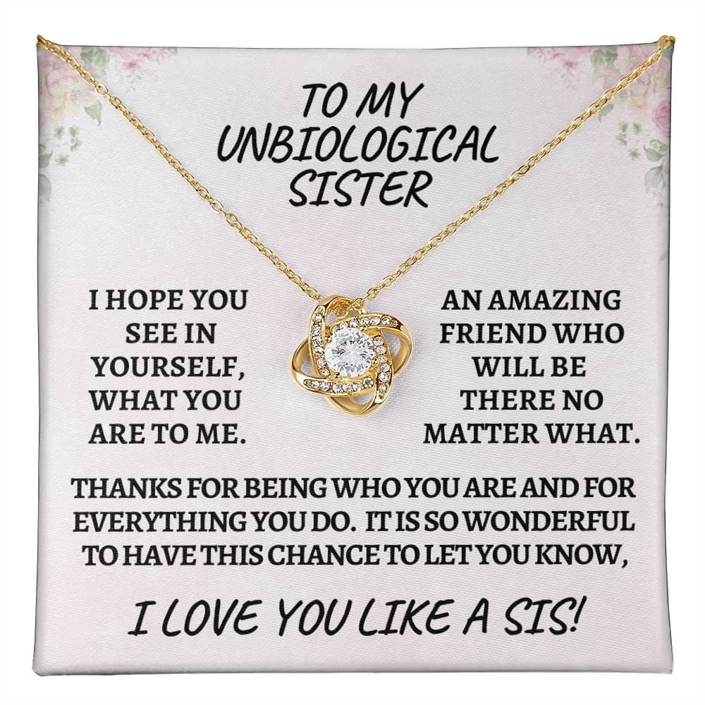 Unbiological sister / love knot necklace