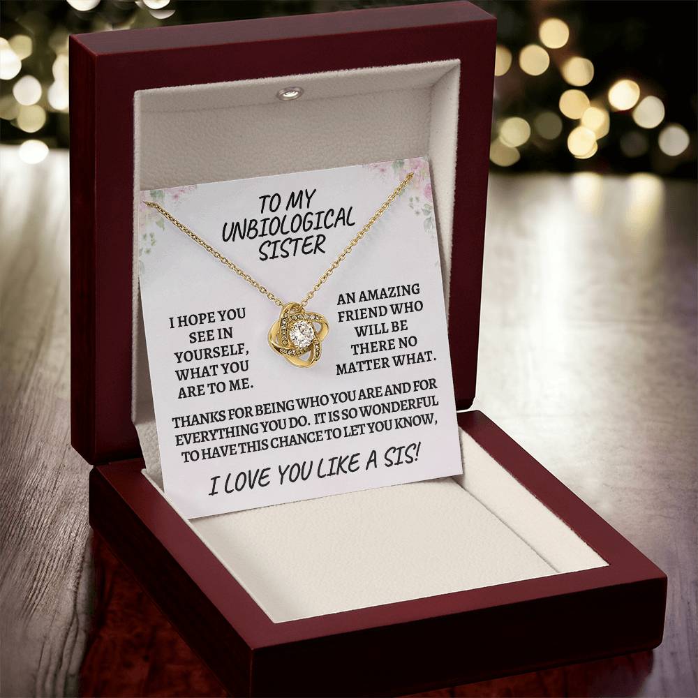 Unbiological sister / love knot necklace