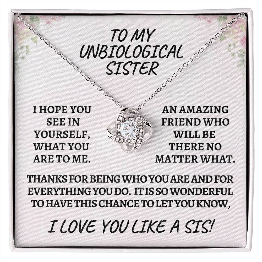 Unbiological sister / love knot necklace