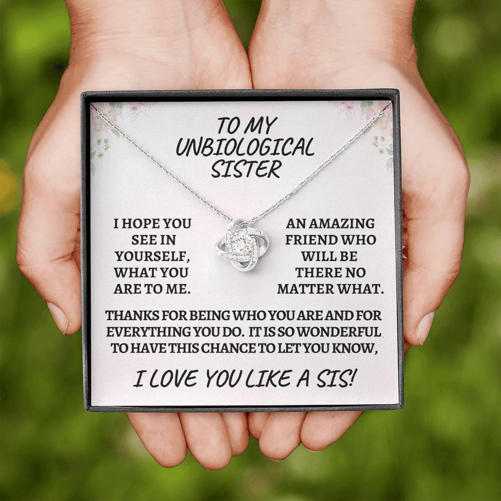 Unbiological sister / love knot necklace