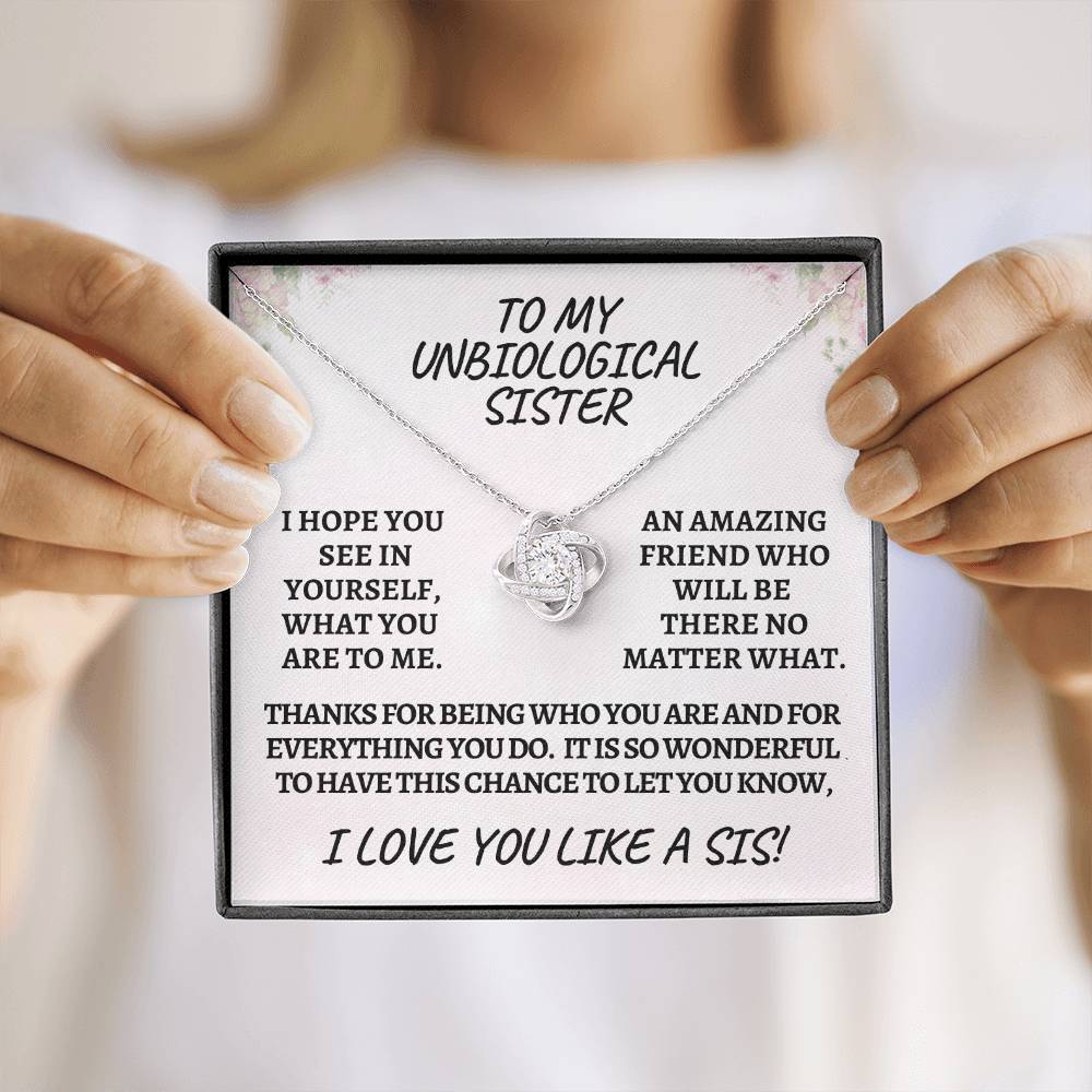 Unbiological sister / love knot necklace