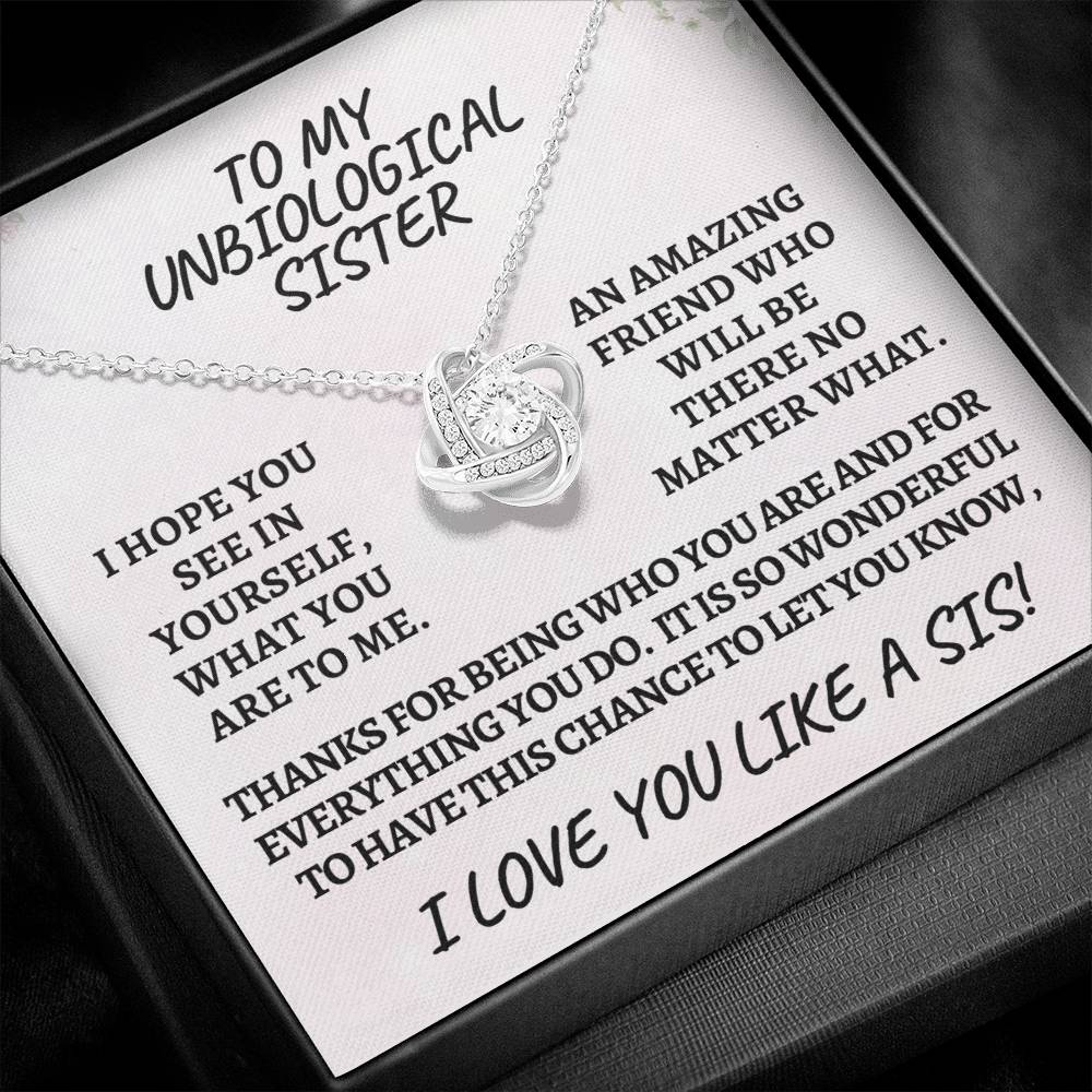 Unbiological sister / love knot necklace