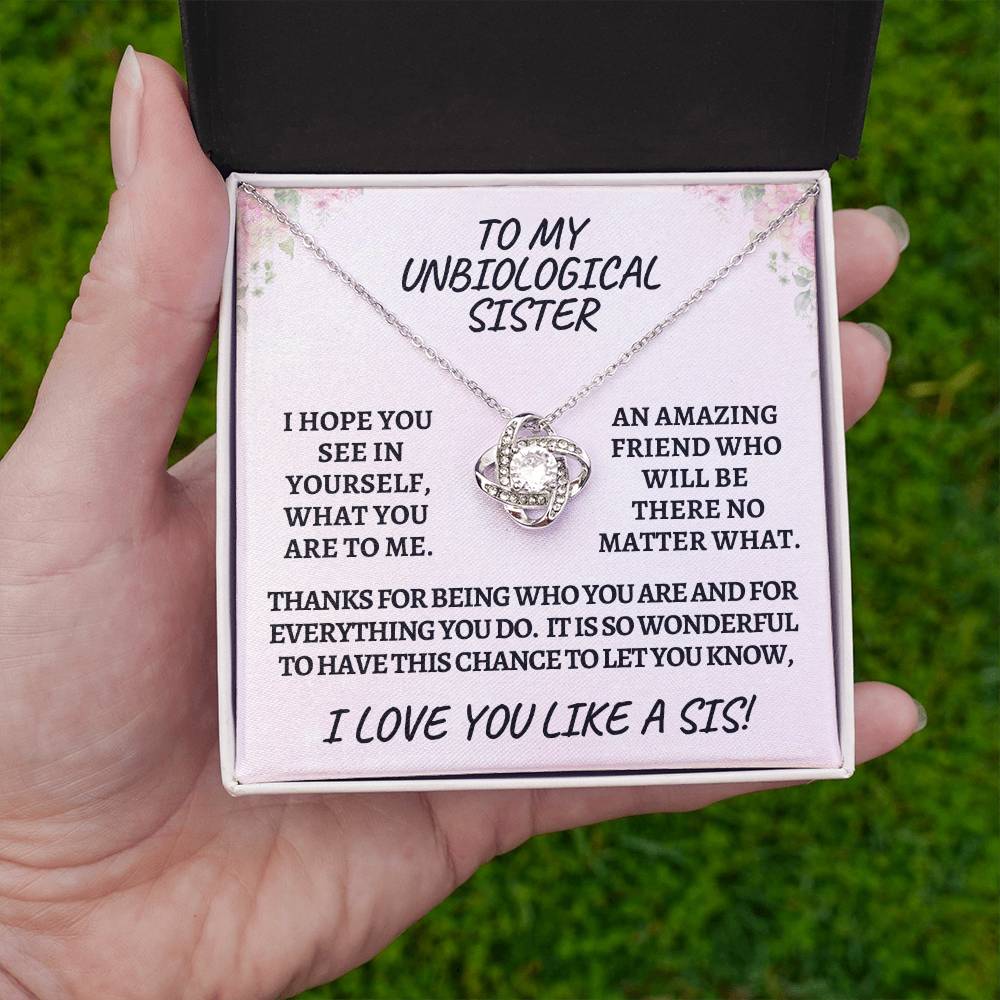 Unbiological sister / love knot necklace