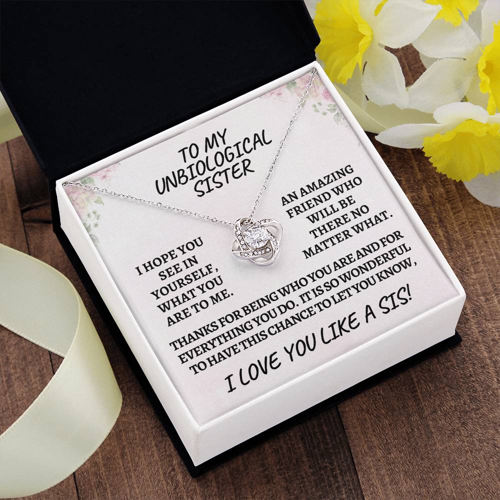 Unbiological sister / love knot necklace