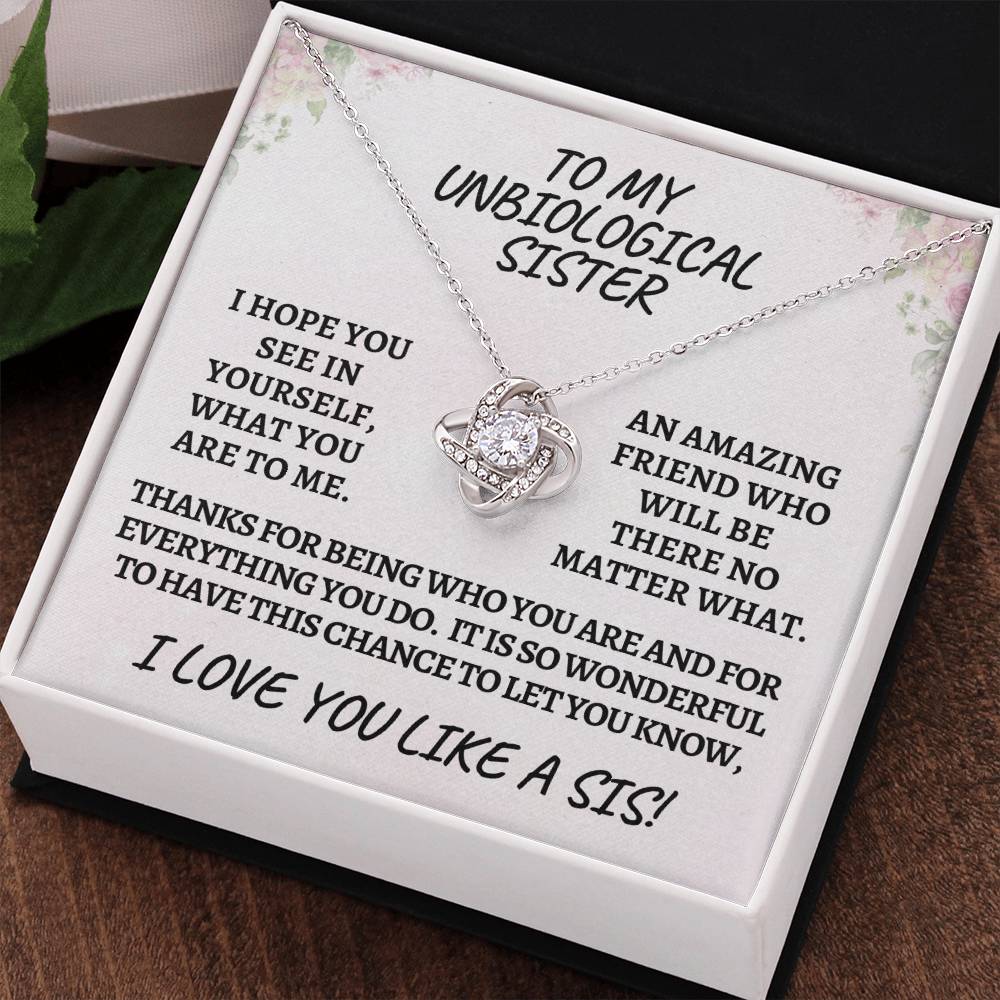 Unbiological sister / love knot necklace