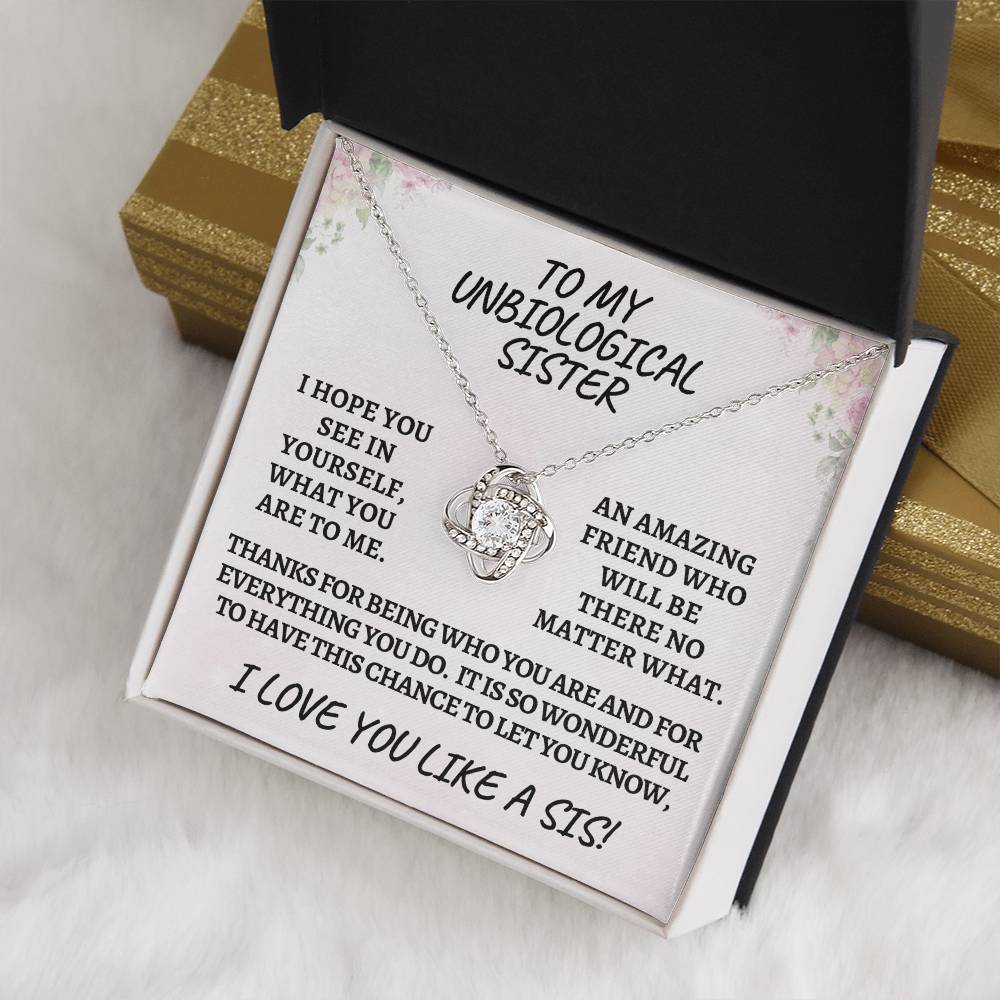 Unbiological sister / love knot necklace