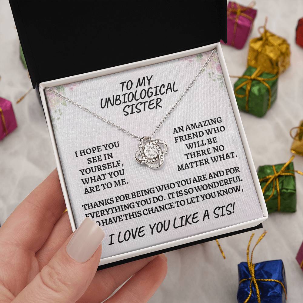 Unbiological sister / love knot necklace