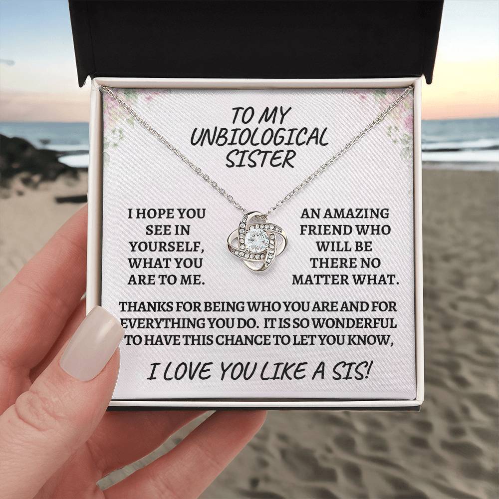 Unbiological sister / love knot necklace