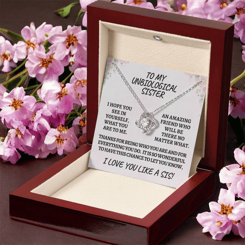 Unbiological sister / love knot necklace