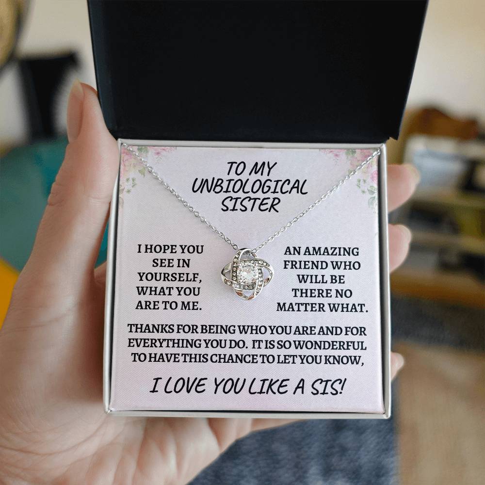 Unbiological sister / love knot necklace