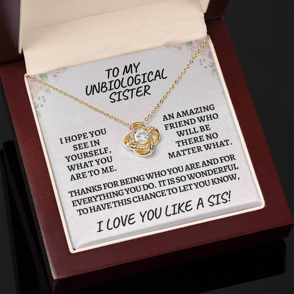 Unbiological sister / love knot necklace
