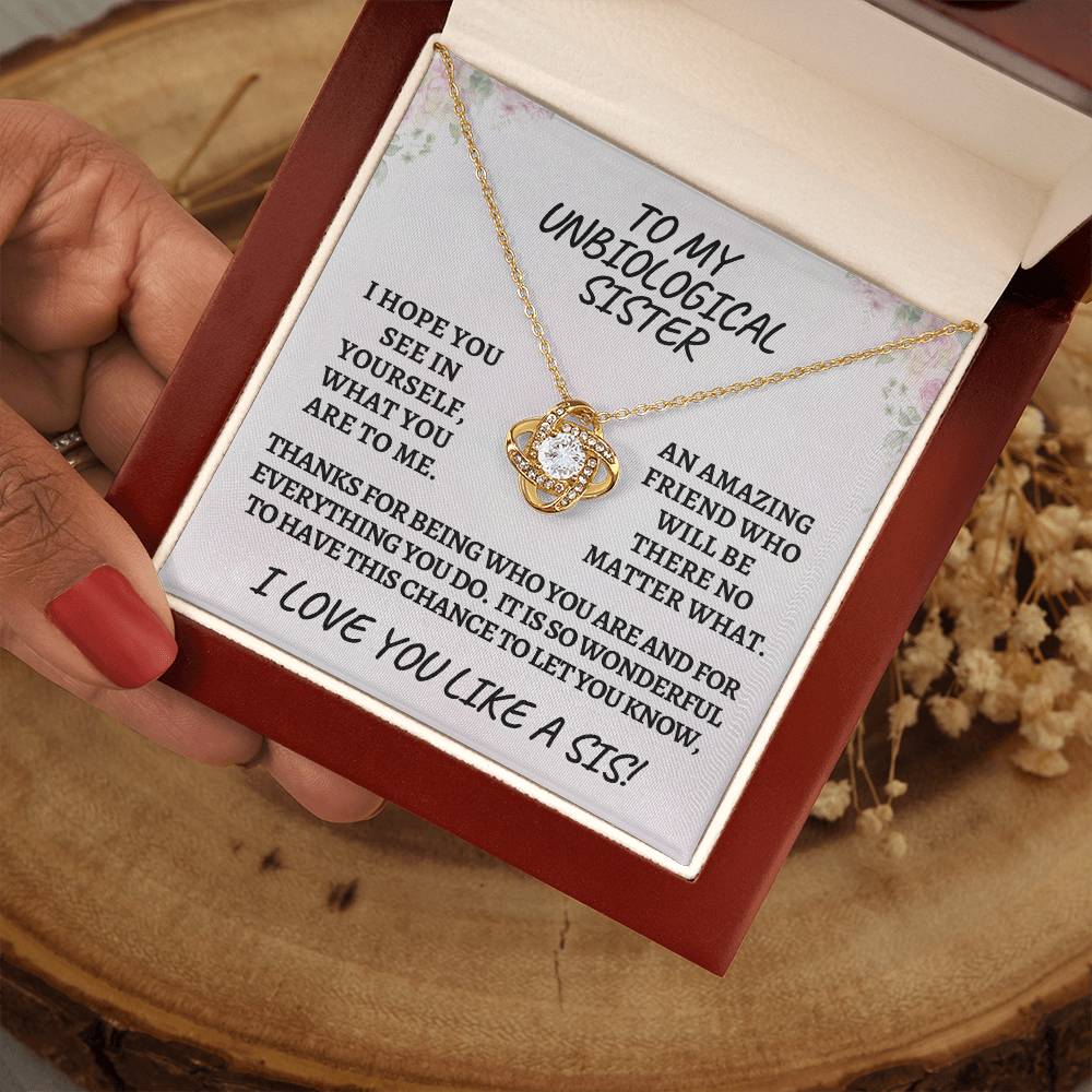 Unbiological sister / love knot necklace