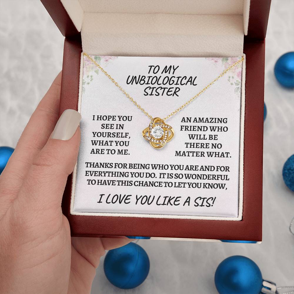 Unbiological sister / love knot necklace