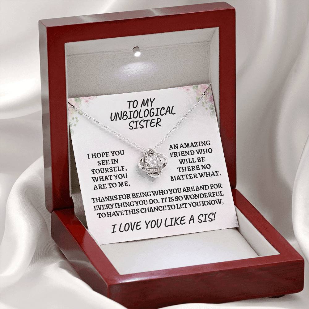 Unbiological sister / love knot necklace