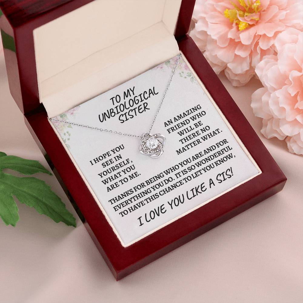 Unbiological sister / love knot necklace