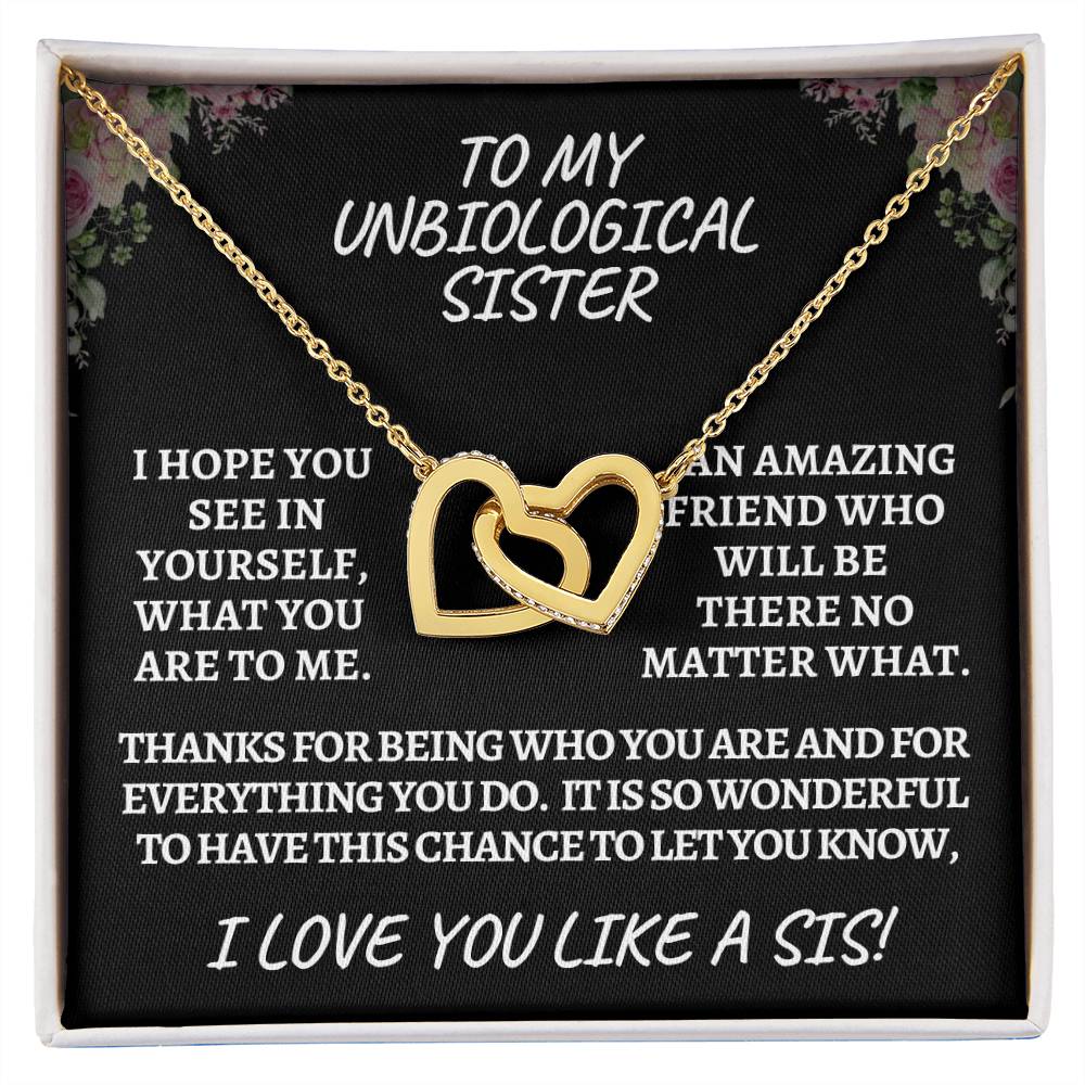 Unbiological sister / interlocking hearts black
