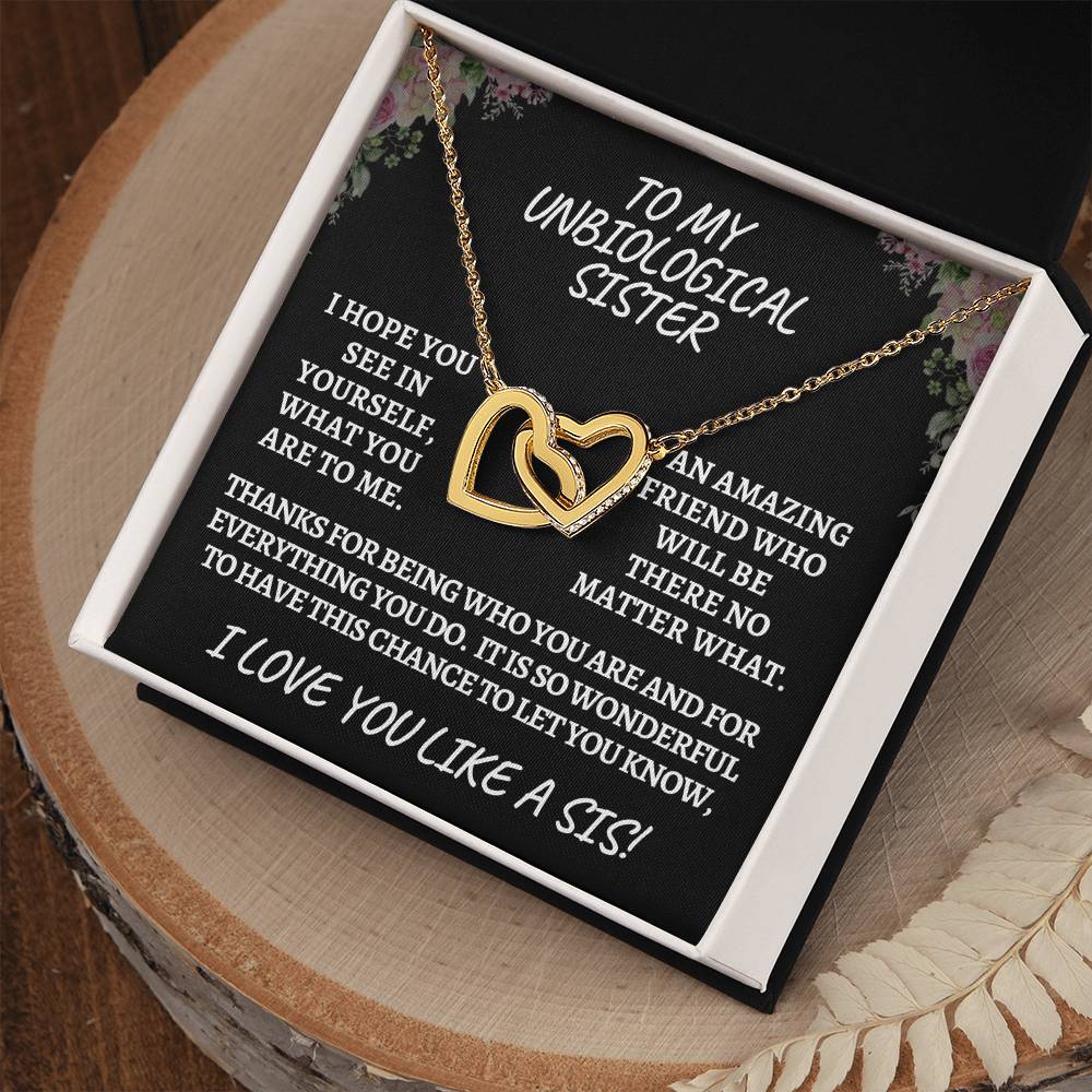 Unbiological sister / interlocking hearts black