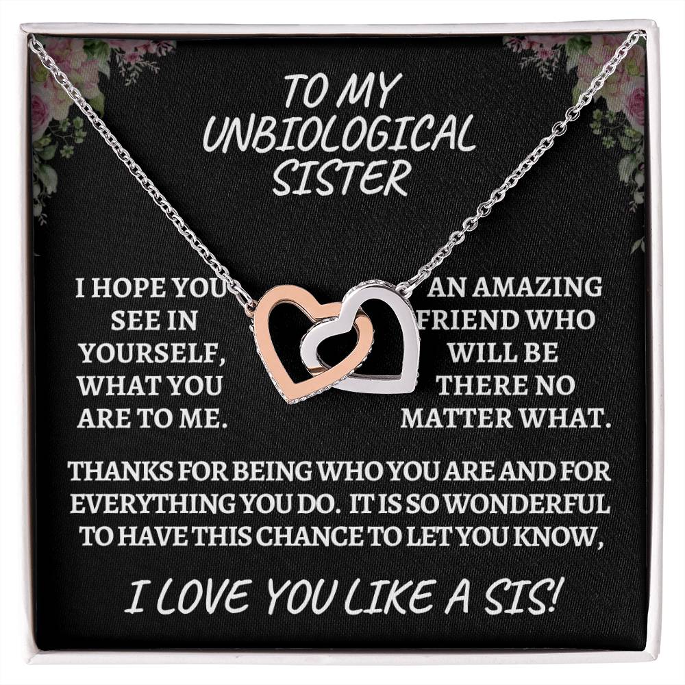 Unbiological sister / interlocking hearts black
