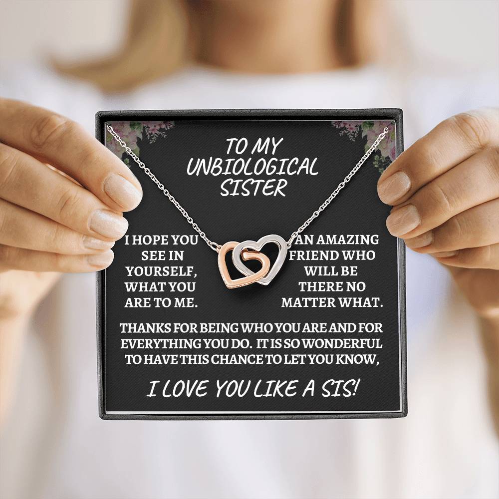 Unbiological sister / interlocking hearts black