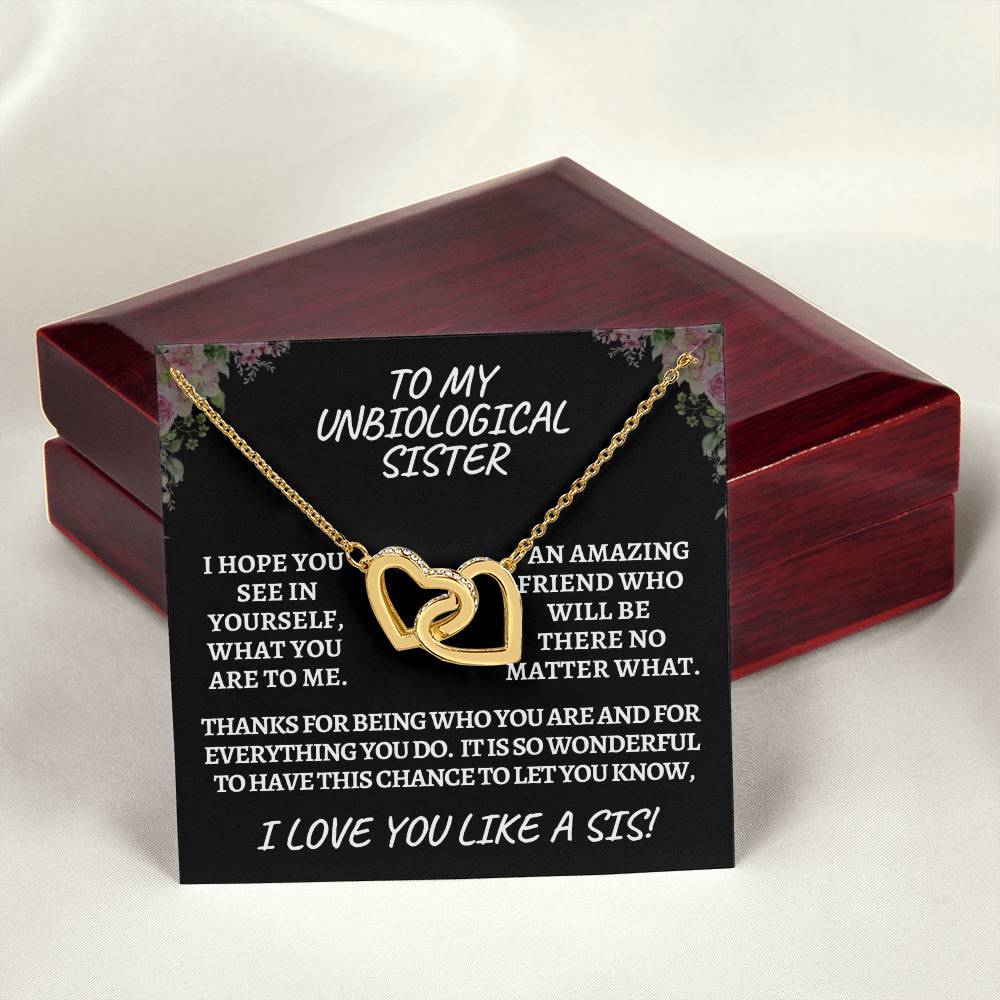 Unbiological sister / interlocking hearts black