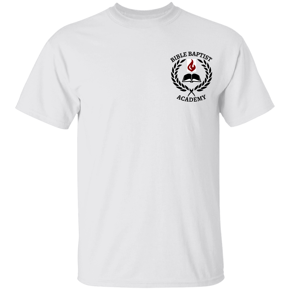 BBA youth tshirt left black letters
