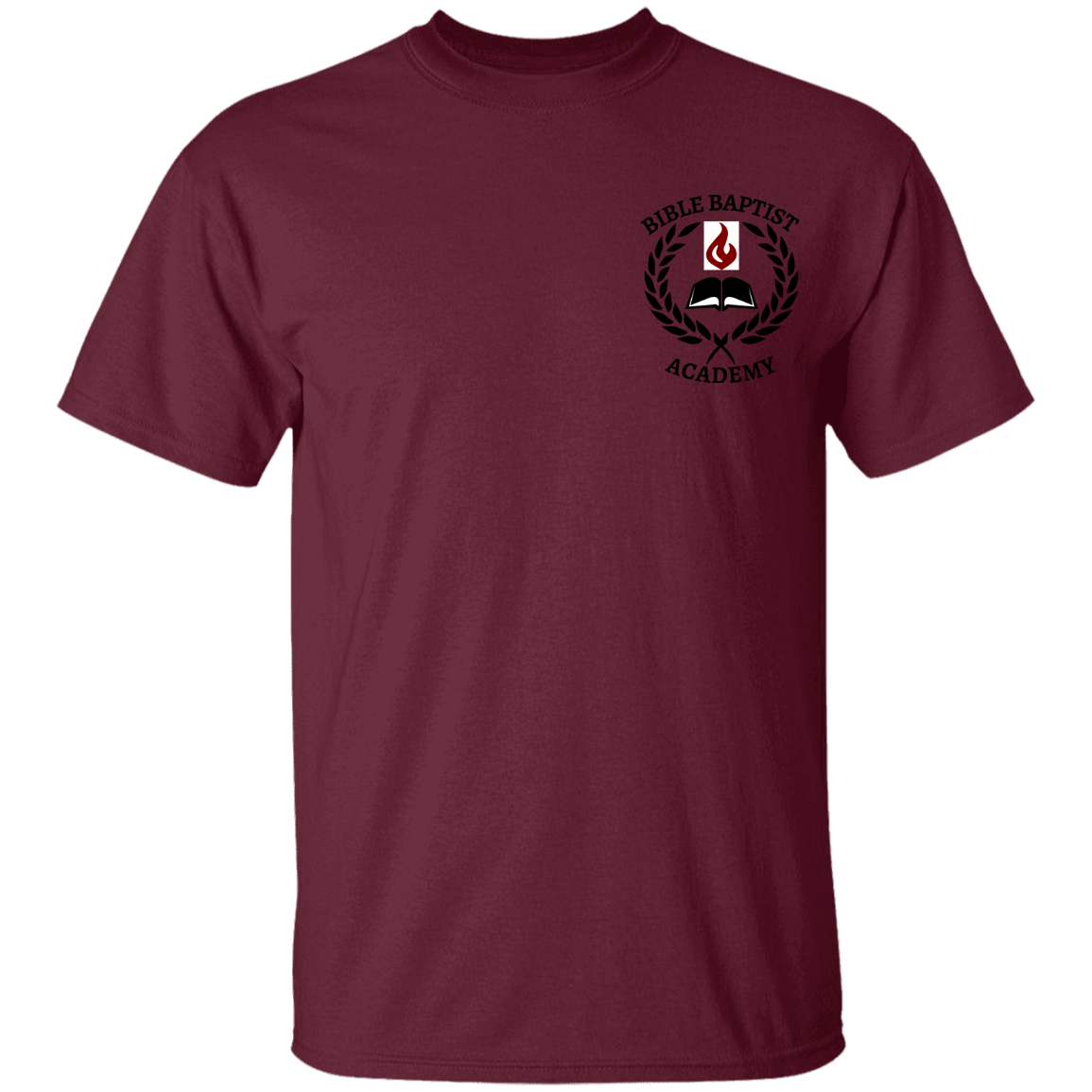 BBA youth tshirt left black letters