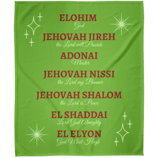 Names of God Fleece Blanket red/green