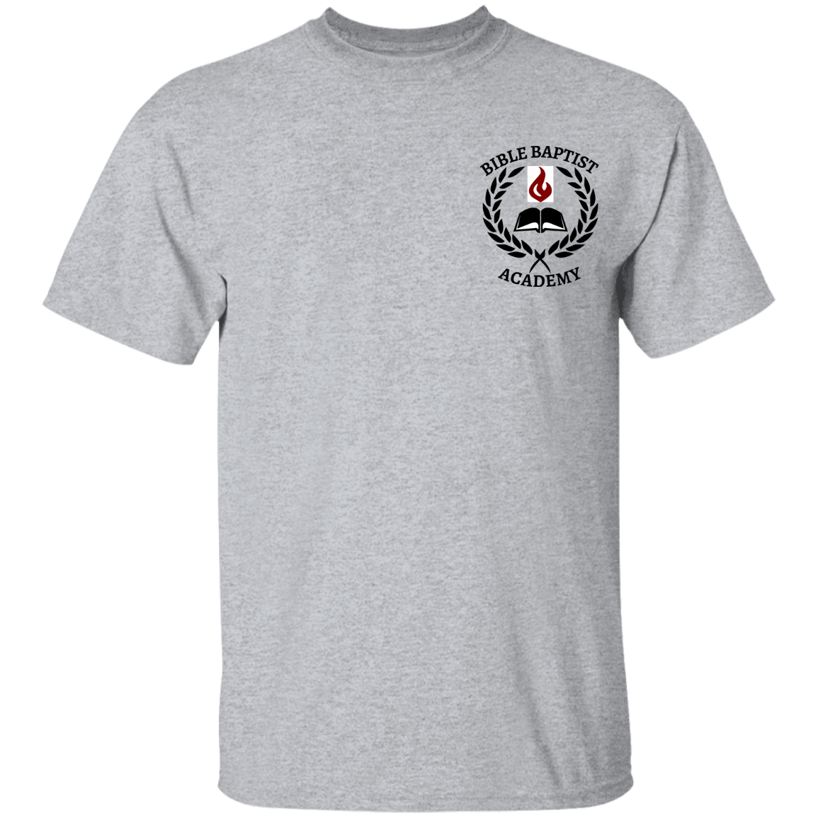 BBA youth tshirt left black letters